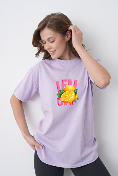 TREND EMMODA Tricou de damă în stil de vară, plin de viață și proaspăt, cu im...