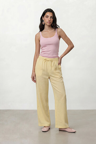 Nazline Wide Leg Trousers with Waist Tie