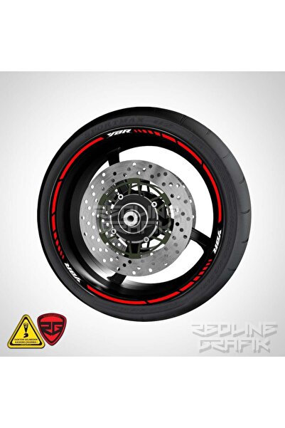 Redline Grafik YBR Beyaz Yazılı Kırmızı Jant Şerit