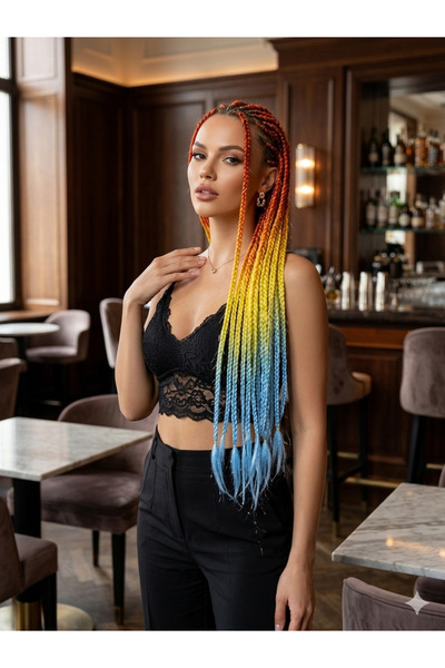 REMY HAİR VİP KALİTE Simli Afrika Örgüsü 165GR. 210cm