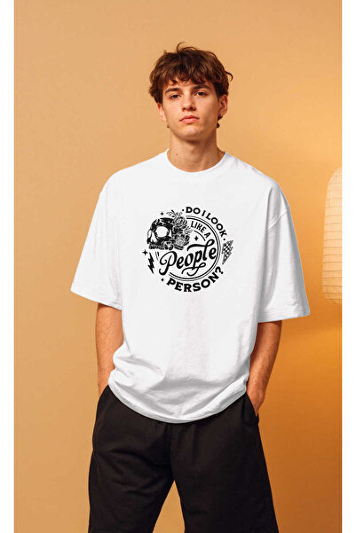 buzagi tasarım ürünleri Do I Look Like Oversize? Unisex White T-Shirt