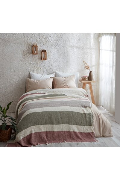 DüşEvi 4 Layer Muslin 100% Pure Cotton Pique - Bedspread - Tv Blanket