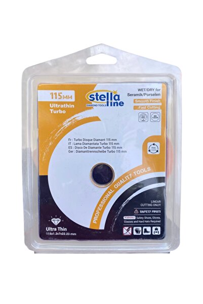 STELLA LİNE 115mm Dıamond Tools Ultrathin Turbo Porselen Granit Kesici Q115MM...