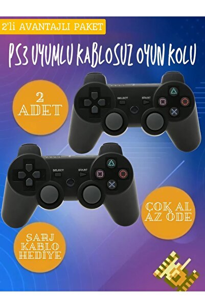 Mmctech Ps3 Kablosuz Analog Oyun Kolu Dualshock Oyuncu Konsol Wireless Joysti...
