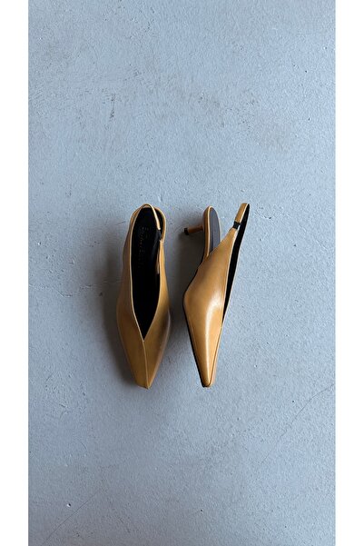 Eataly Shoes Παπούτσια με τακούνι Avena σε μουσταρδί κίτρινο χρώμα