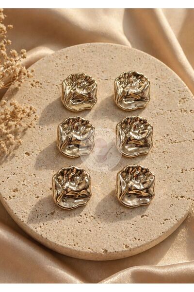 Kardelux Crinkled Melted Gold Model Metallized Gold Dore Color Button Set of ...