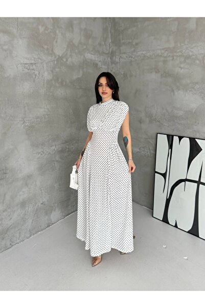 Noi Belis Πλεκτό φόρεμα μάξι με τονισμένη μέση SS26EL0021