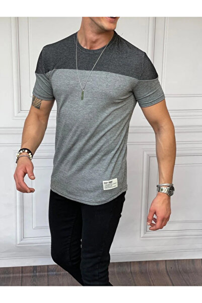 MODEFENDİ Tricou slimfit tricotat din bumbac, cu detalii în culori contrastante