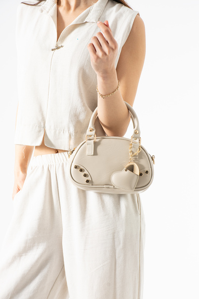 Adox Çanta ISO MODEL KALP CHARMLI ΓΥΝΑΙΚΕΙΑ ΤΣΑΝΤΑ ΧΕΡΙΟΥ ΚΑΙ ΩΜΟΥ ΣΕ ΧΡΩΜΑ Δ...