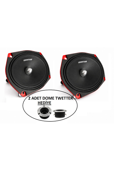 GERMİSTONE lary69 1450W 175 RMS OVAL KAYIK MİDRANGE+ 2 ADET 10CM TWETTER HEDİYE