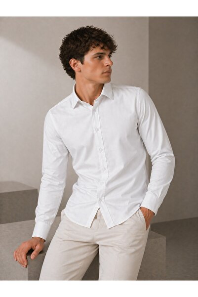 Richarlison Men's White Slim Fit Slim Fit Shirt