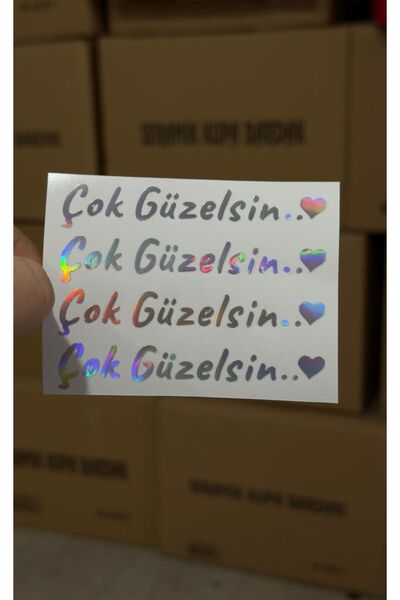 Etiket Dünyası Çok Güzelsin Güneşlik Ayna Yazısı 1 adet Oto Sticker Etiket Ho...