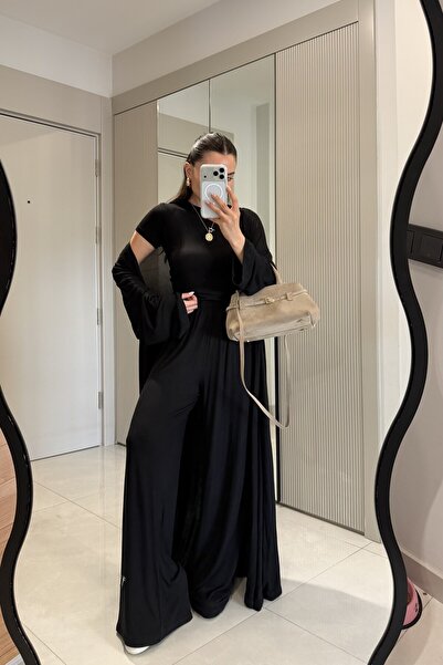 Gizem Ecemiş Set casual negru din trei piese Calista