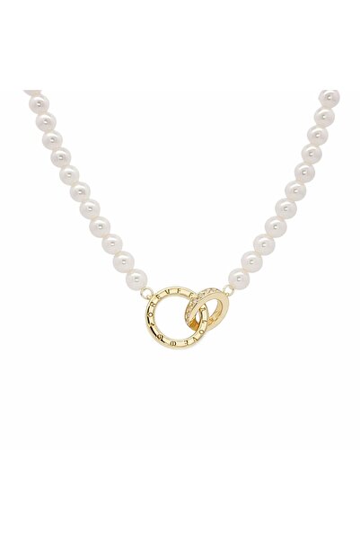 Bijuteria SORELLY Επιχρυσωμένη αλυσίδα από ασήμι 925 με μαργαριτάρια και κύκλους
