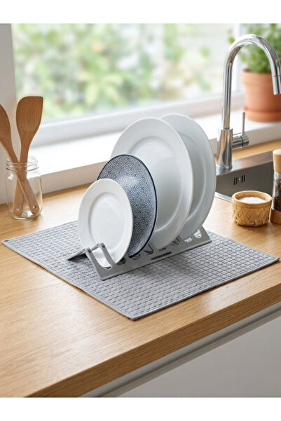 mucit home Ultra Emici Tabaklık Standlı Mikrofiber Bulaşık Altlığı Bezi Kurut...