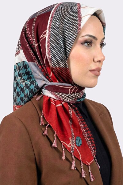 hadiora Women's Burgundy Red Chain Patterned Pearl Beaded Writing Pad