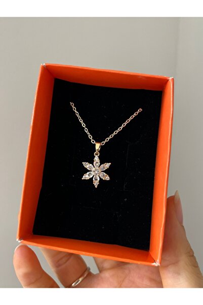 Rose and Light Zircon Stone Lotus Necklace
