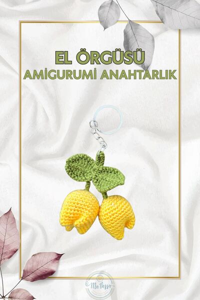 Ma'Vessa Χειροποίητο πλεκτό μπρελόκ Amigurumi Tulip - Μπρελόκ για τσάντα & Αξ...