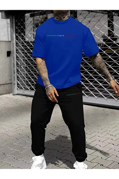 PAVRO Unisex Oversize Σετ Φόρμας με Μικτό Σχέδιο και Στάμπα, Άνετο Σετ Φόρμας...