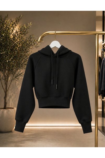 Butik Black Diamond Crop Hoodie