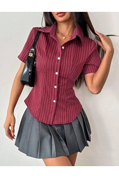 SEFUR Βίντατζ ριγέ κοντομάνικο πουκάμισο [Καλοκαιρινή Τάση '26]