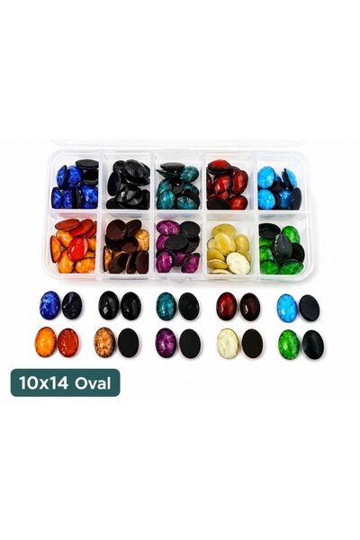 yiğit aksesuar 100 Pieces of Oval Model (10×14cm) Adhesive Decoration Ornamen...