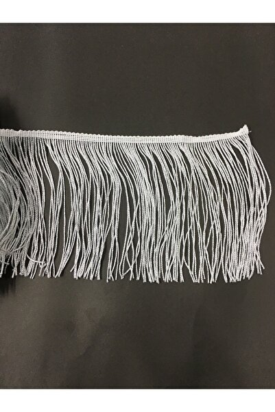 karantuhafiye Φούντα με κρόσσια Ασημί Λευκό Γκλίτερ 30 εκ. 1 μέτρο