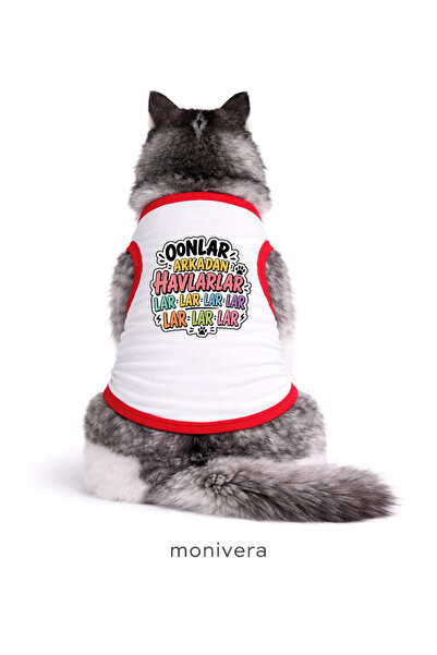Modetra New Season Summer Collection Cat Outfit with Printed Colorful Ribbing...