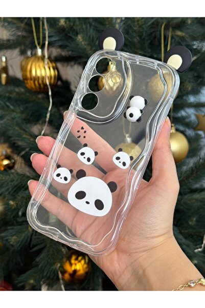 TechTrove Galaxy A17 İçin Uyumlu 3D Tavşan Kulaklı Tasarımlı Dalgalı Kenar Şe...