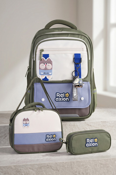 FATELLA Relaxion 1816 Boys' Orthopedic Primary School Bag Set 3-Piece Khaki -...