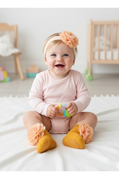 Babyqlo Floral Baby Socks with Headband Set