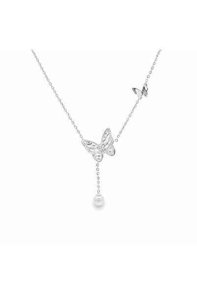 Bijuteria SORELLY Ασημένιο κολιέ πεταλούδα