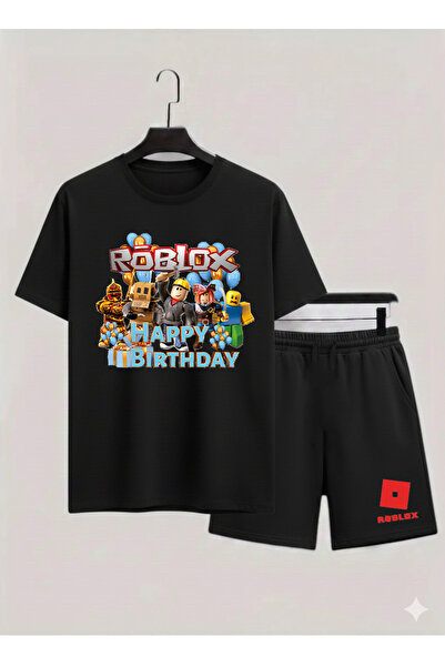 MAGORS طقم تي شيرت وشورت للأطفال مكون من قطعتين مطبوع عليه ROBLOX مصنوع من ال...
