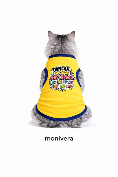 Modetra New Season Summer Collection Cat Outfit with Printed Colorful Ribbing...