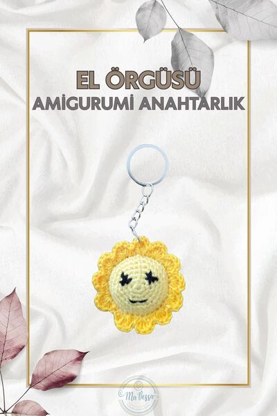 Ma'Vessa Χειροποίητο πλεκτό μπρελόκ Sun Amigurumi - Αξεσουάρ τσάντας - Κόσμημ...