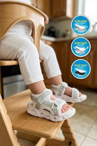 Cool Pamela B Silver Velcro Lighted Girls' Sandals