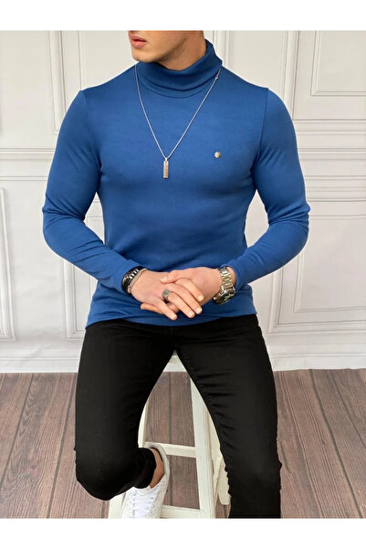 MODEFENDİ Slim Fit a Quality Cotton Full-Collar Sweater
