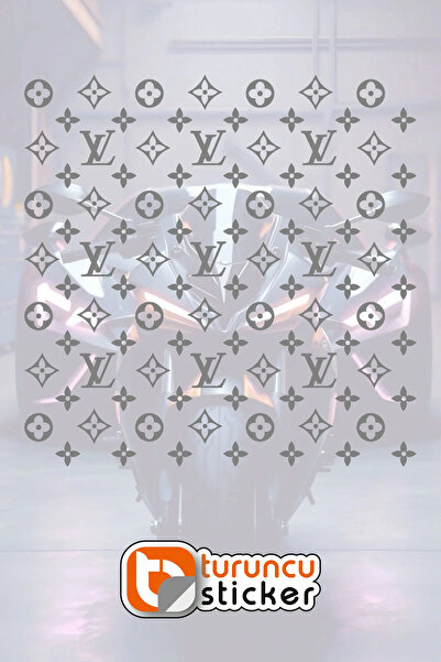 Turuncu Sticker ملصق نمط LV مقاس 25 × 25 سم - السيارة - المحرك - الكمبيوتر ال...