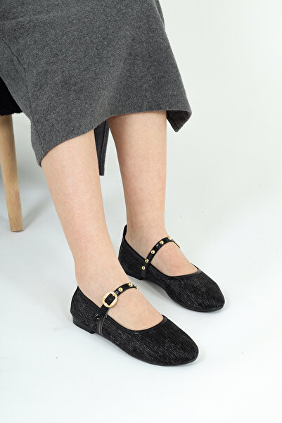 Lölük Moda Γυναικείες μπαλαρίνες Jeremi με ζαρωμένη ματ ζώνη και λεπτομέρεια ...