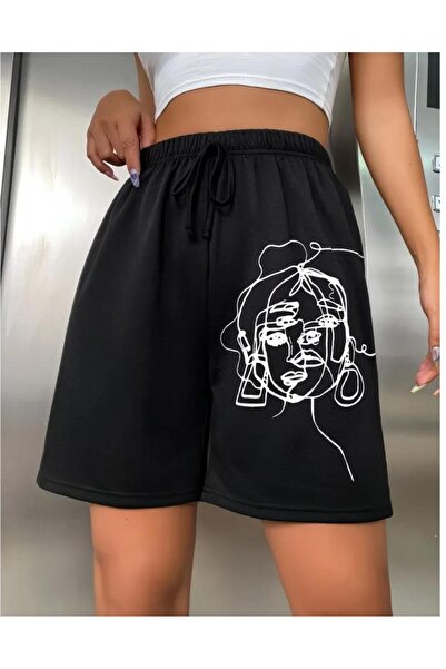 DİVİN UNISEX ΜΑΥΡΟ Σορτς με Λεπτομέρειες