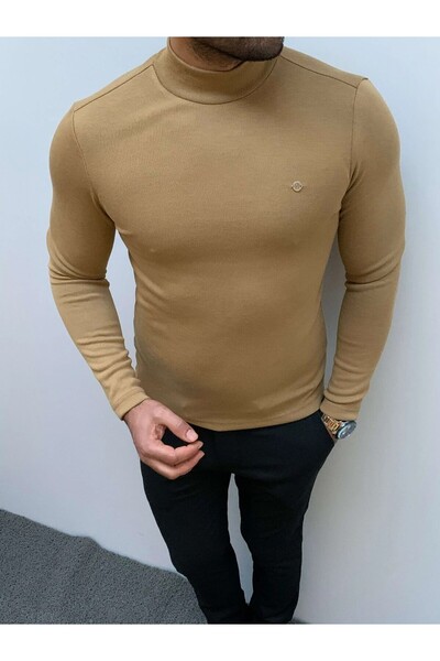 MODEFENDİ Slim Fit a Quality Cotton Full-Collar Sweater