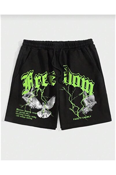 DİVİN UNISEX ΜΑΥΡΟ Σορτς με Λεπτομέρειες