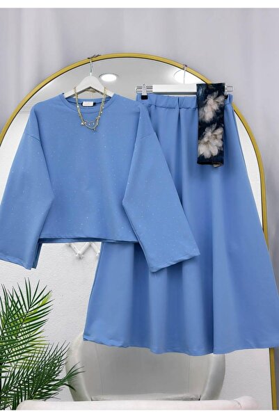 MODA VEDAT Γυναικείο Σετ Φούστας με Λεπτομέρειες Işıltı -0500