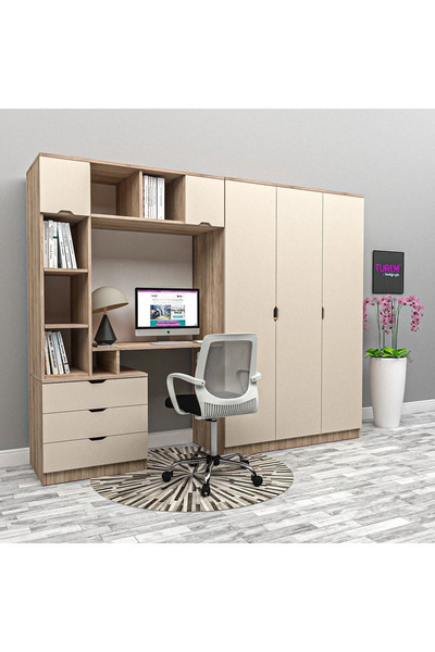 marangozhaneden Lara Dolaplı Çalışma Masası Mdf