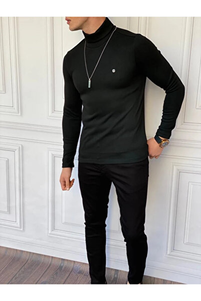 MODEFENDİ Slim Fit a Quality Cotton Full-Collar Sweater