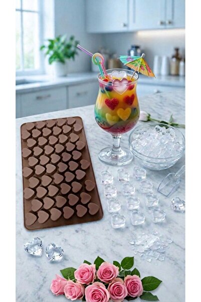 TARIK HOME Heart Themed Silicone Ice and Ice Cream Mold