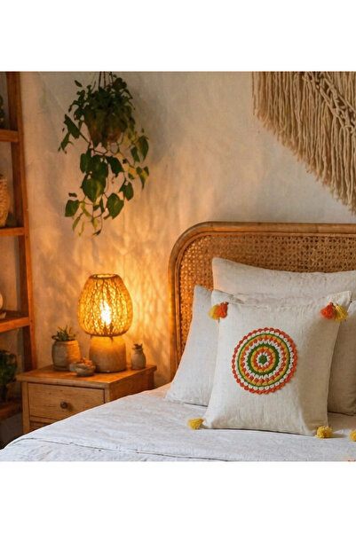Sister Home Design Boho Mandala Throw Pillow Cover Handmade Natural Fabric Co...