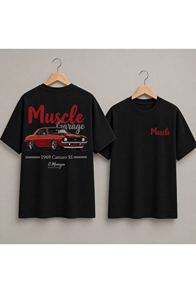 VODEXA Unisex majica prevelikog kroja MUSCLE sa printom, 100% pamuk, udoban kroj