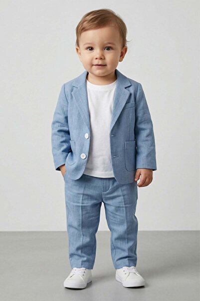 DMB BOYS & GIRLS Baby Boy Elastic Waist Jacket, Trousers and T-Shirt Combinat...