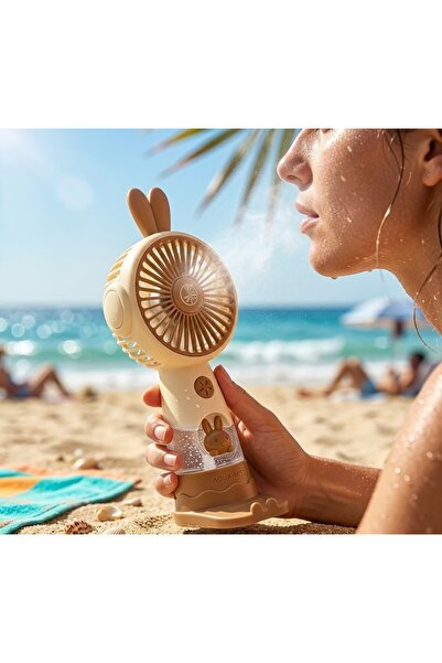 Kuzey Tacı Kulak Çerçeveli Lüks Mini El Vantilatörü | 19 CM | USB Şarjlı Taşı...